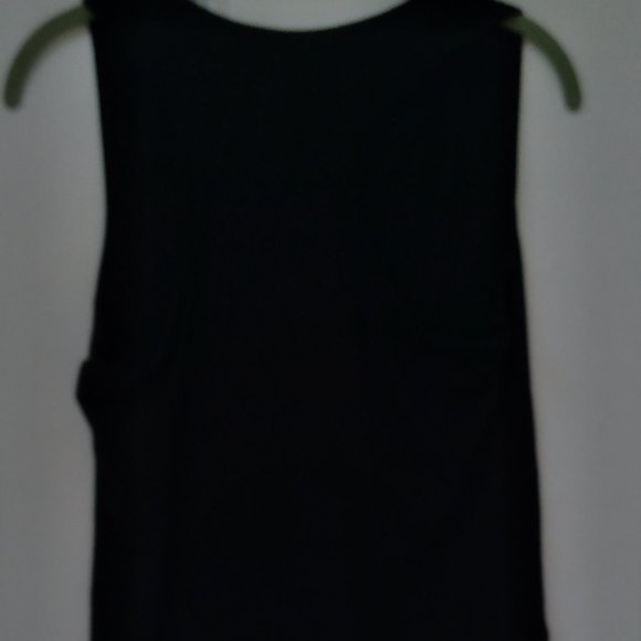 BLACK TANK TOP V-NECK SIZE SMALL WOMEN POLY/SPANDEX? RACERBACK - Picture 6 of 8